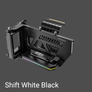 Antec RGB Adjustable Shift PCI Vertical GPU Bracket PCI-E 4.0 Riser Cable Black (190mm) for 4090 & 7900 XTX Cards. E-ATX, ATX, Case. 4 PCI required