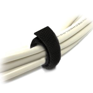 8Ware 25m x 12mm Velcro Wide Cable Tie Hook & Loop Continuous One Sided Self Adhesive Fastener Sticky Tape Roll Black