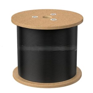 8Ware 350m CAT6A UTP LAN Network Cable Roll 24AWG PVE HDPE 7.4mm UV Stabilised Jacket Wooden Reel Outdoor Black