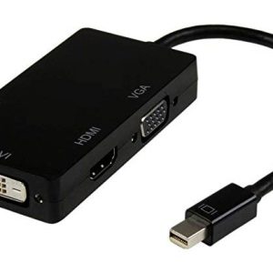 8ware 3 in1 Thunderbolt Mini DP DisplayPort to HDMI DVI VGA Hub Adapter Converter Cable for MacBook Air Mac Mini Microsoft Surface Pro 3/4/5