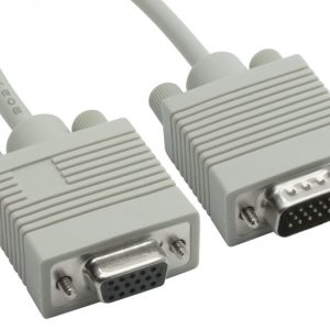 8Ware VGA Extension Cable 3m - 15 pins Male to 15 pins Female for Monitor PC Molded Type Grey