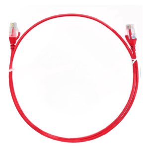 8ware CAT6 Ultra Thin Slim Cable 3m / 300cm - Red Color Premium RJ45 Ethernet Network LAN UTP Patch Cord 26AWG for Data