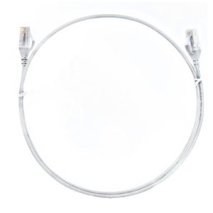 8ware CAT6 Ultra Thin Slim Cable 0.50m / 50cm - White Color Premium RJ45 Ethernet Network LAN UTP Patch Cord 26AWG for Data