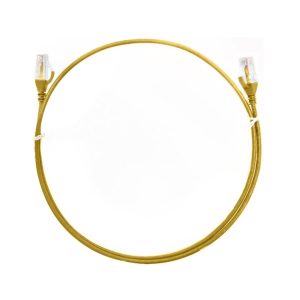 8ware CAT6 Ultra Thin Slim Cable 10m - Yellow Color Premium RJ45 Ethernet Network LAN UTP Patch Cord 26AWG for Data