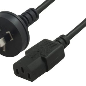 Astrotek AU Power Cable 2m - Male Wall 240v PC to Power Socket 3pin to IEC 320-C13 for Notebook/AC Adapter Black AU Certified