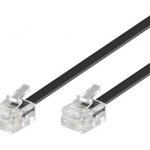 Astrotek Telephone 2m extension cable 6p4c Plug/Plug ,with 2xRJ11 6P4c Plugs, Black PVC Jacket.-RoHS ~W2492ACB