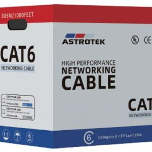 Astrotek CAT6 FTP Cable 305m Roll - Blue Full 0.55mm Copper Solid Wire Ethernet LAN Network 23AWG 0.55cu Solid 2x4p PVC Jacket
