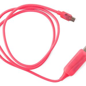 Astrotek 1m LED Light Up Visible Flowing Micro USB Charger Data Cable Pink Charging Cord for Samsung LG Android Mobile Phone