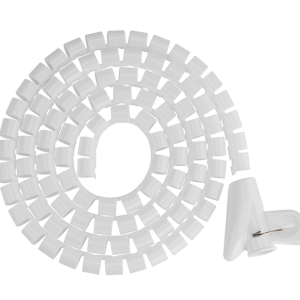 Brateck 15mm/0.59' Diameter Coiled Tube Cable Sleeve Material Polyethylene(PE) Dimensions 1000x15mm - White (LS)