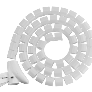 Brateck 30mm/1.2' Diameter Coiled Tube Cable Sleeve   Material Polyethylene(PE) Dimensions 1000x30mm - White (LS)