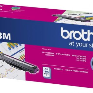 Brother TN-253M Magenta Toner Cartridge to Suit -  HL-3230CDW/3270CDW/DCP-L3015CDW/MFC-L3745CDW/L3750CDW/L3770CDW (1,300 Pages)