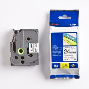 Brother 24mm Black on White TZE Tape