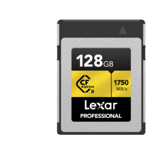 Lexar Professional Cfexpress Type B gold series 128GB – CFexpress Type B 1750MB/s read, 1500MB/s write,minimum sustained write speeds of 1300MB/s1
