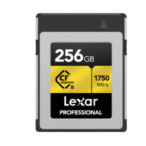 Lexar Professional Cfexpress Type B gold series 256GB – CFexpress Type B 1750MB/s read, 1500MB/s write, minimum sustained write speeds of 1300MB/s1