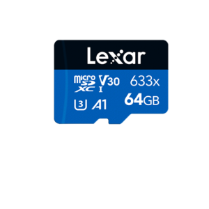 Lexar High-Performance 633x 64GB microSDHC™/ microSDXC™ UHS-I Card BLUE Series without adaptor 64GB – C10, A1, UHS-I (U3), V30, up to 100MB/s read, 45