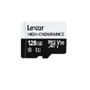 Lexar High-Endurance microSDXC™ UHS-I cards 128G High-Endurance microSDXC UHS-I, C10, UHS-I (U3), V30, up to 100MB/s read, up to 45MB/s wr