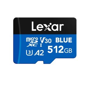 Lexar BLUE microSDXC™ UHS-I Card 512GB 512GB - C10,  A2, UHS-I(U3), V30, up to 160MB/s read Multi-Card 3-in-1 USB 3.1 Reader marked with Rev B