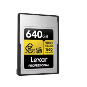 Lexar Professional GOLD CFexpress™ 4.0 Type A Card 640GB -- Cfexpress 4.0 Type A Professional Gold Series, up to 1800MB/s read, 1650MB/s write