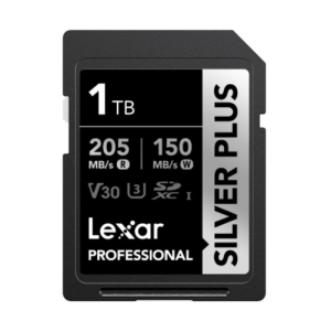 Lexar Professional SILVER PLUS 1TB SDXC™ UHS-I Card speeds of up to 205MB/s and 150MB/s and supports seamless recording of FULL-HD and 4K videos