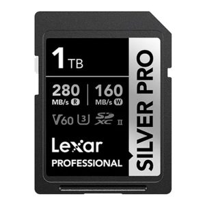 Lexar Professional SILVER PRO 1TB SDXC™ UHS-II Card 1TB—C10,  UHS-II(U3), V60,  Silver Pro, up to 280MB/s read, 160MB/s write