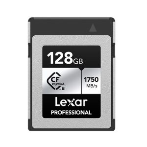 Lexar Professional CFexpress™ Type B card Silver Series 128GB—Up to 1750MB/s read, up to 1300MB/s write,minimum sustained write speed 480MB/s1