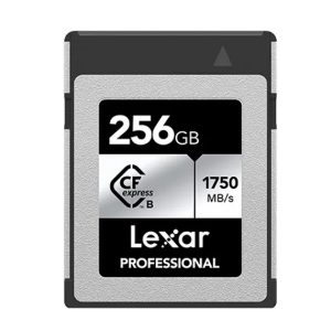 Lexar Professional CFexpress™ Type B card Silver Series 256GB—Up to 1750MB/s read, up to 1300MB/s write,minimum sustained write speed 480MB/s1