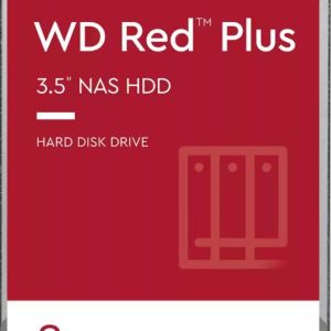 Western Digital WD Red Plus 8TB 3.5' NAS HDD SATA WD80EFPX  215MB/s  5640 RPM  256MB Cache  3-Year Limited Warranty