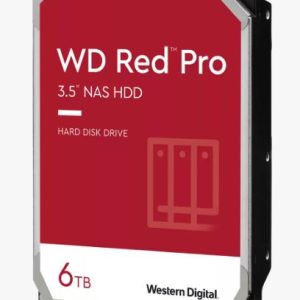 Western Digital WD Red Pro 6TB 3.5' NAS HDD SATA3 7200RPM 256MB Cache 24x7 300TBW ~24-bays NASware 3.0 CMR Tech