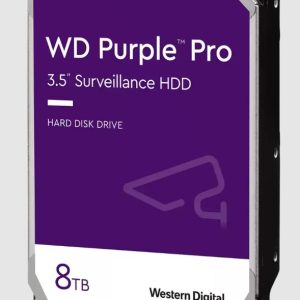 Western Digital WD Purple Pro 8TB 3.5' Surveillance HDD 7200RPM 256MB SATA3 245MB/s 550TBW 24x7 64 Cameras AV NVR DVR 2.5mil MTBF
