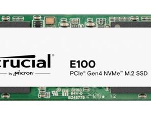 Crucial E100 1TB Gen4 NVMe SSD 5000/4500 MB/s R/W 80TBW 350K/460K IOPS 1M hrs MTTF M.2 PCIe4 3yrs ~Crucial P3
