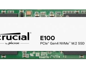 Crucial E100 480GB Gen4 NVMe SSD 4700/2500 MB/s R/W 60TBW 350K/460K IOPS 1.5M hrs MTTF M.2 PCIe4 3yrs <500GB ~Crucial P3