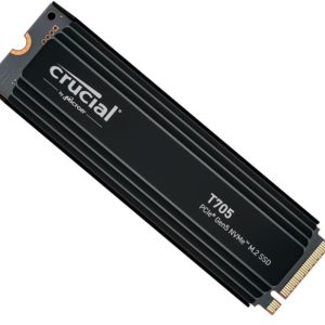 Crucial T705 4TB Gen5 NVMe SSD Heatsink - 14100/12600 MB/s R/W 2400TBW 1500K IOPs 1.5M hrs MTTF DirectStorage for Intel 14th Gen & AMD Ryzen 7000