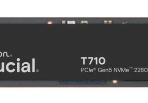 Crucial T710 2TB PCIe Gen5 NVMe 2280 SSD - 14500/13800 MB/s R/W 1200TBW 1500K IOPs 1.5M hrs MTTF with DirectStorage for Intel 13th Gen & AMD Ryzen