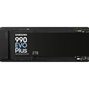 Samsung 990 EVO Plus 2TB PCIe Gen5 NVMe SSD 7250MB/s 6300MB/s R/W 1000K/1350K IOPS 1200TBW 1.5M hrs V-NAND TLC AES 256-bit Encryption 5yr wty