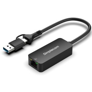 Simplecom NU405C SuperSpeed USB-C and USB-A to 2.5G Ethernet Network Adapter 2.5Gbps LAN