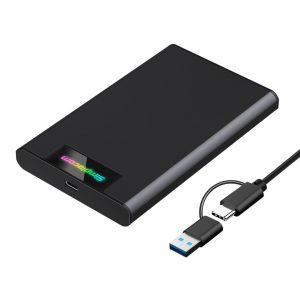 Simplecom SE239 Tool-free 2.5' SATA HDD SSD to USB-C Enclosure with RGB Lights USB 3.2 Gen 2 2 interface, utilize full speed of SATA SSD up to 6Gbps