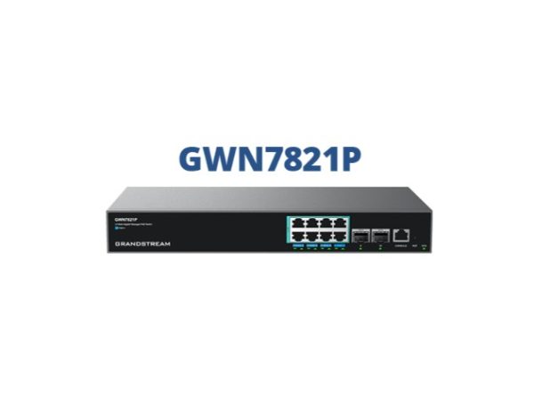 Grandstream GWN7821P Enterprise Layer 3 Managed Multi-Gigabit PoE Network Switch, 8 x 2.5 GigE PoE++, 2 x 10G SFP+