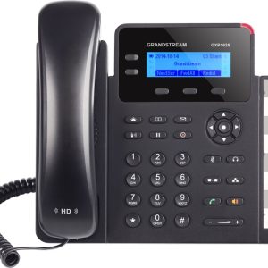*LS* Grandstream GXP1628 2 Line IP Phone, 2 Sip Accounts, 132x48 Backlit Graphical Display, HD Audio, Dual-Switched Gigabit Ports, Powerable Via POE