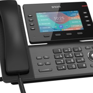 SNOM D862, Large tilting 5 inch IPS colour display, High speed USB 2.0 connection, 8 programmable function keys, Optimised noise reduction HD audio