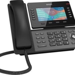 SNOM D865 Large tiltable 5 inch IPS colour display 2x USB 2.0 high speed connection 10 programmable function keys Dual-band Wi-Fi and Bluetooth