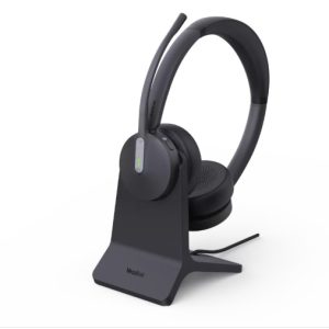 Yealink BH70 Bluetooth Wireless Dual Headset with Stand Teams USB-C/A, 3 mic noise cancellation Talk time up to 35h BT51 C Dongle with Type A Adapter