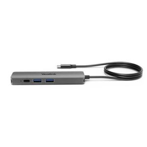 Yealink BYOD Box Cable Hub, with 1.5m USB-C Cable (USB-C to USB-A adapter included), easy plug&play setups,  Support to charging the connected laptop