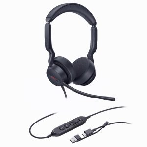 Yealink UH44 Dual Teams USB-C/A Microsoft Certified Teams USB Wired HeadsetDual Noise-Canceling Microphones 35mmSpeaker Busylight Leather Ear Cushions