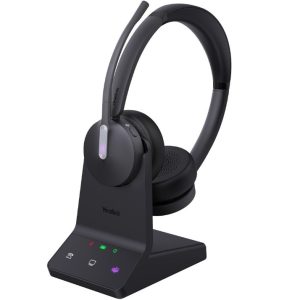 Yealink WH64 Dual Teams DECT Wireless Headset, DECT & Bluetooth Wireless, Busylight, 3-Mic Noise Cancellation, Charging Stands, Carrying Bag