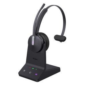 Yealink WH64 Mono UC DECT Wireless Headset, DECT & Bluetooth Wireless Technology, 3-Mic Noise Cancellation, UC Certified,  Charging Stands