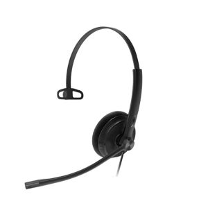 Yealink YHS34 Mono Wired Headset with QD to RJ Port, Wideband Noise-Canceling Headset, Monaural Ear, RJ9, QD Cord, Leather Ear Piece, Hearing Protecti