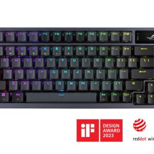 ASUS ROG AZOTH/NXSW/PBT (Snow Switch) Gaming Keyboard, OLED Display, NX Snow Switch, 75 Keys, Tri-mode Connection, Quiet