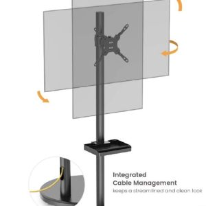 Brateck Mobile Spring assisted Display Floor Stand Fit Most 17'-35' Monitor Up to 10kg per screen VESA 75x75/100x100(NEW) Black colour (LS)