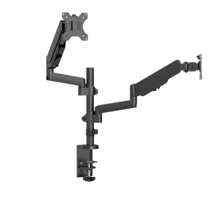 Brateck Dual Monitor Full Extension Gas Spring Dual Monitor Arm (independent Arms) Fit Most 17'-32' Monitors Up to 8kg per screen VESA 75x75/100x100