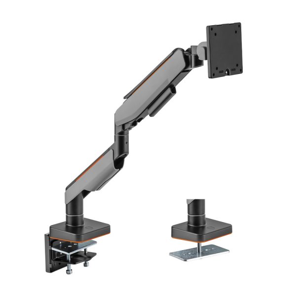 Brateck Single Heavy-Duty Gaming Monitor Arm Fit Most 17'-49' Monitor Up to 20KG, Fit Curved Monitor,  VESA 75x75,100x100 (LS)